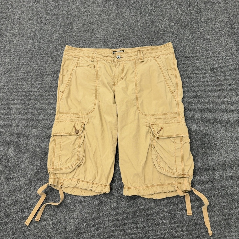 Polo Ralph Lauren Cargo Shorts Womens 8 Khaki Cotton Drawstring Hem Gorpcore